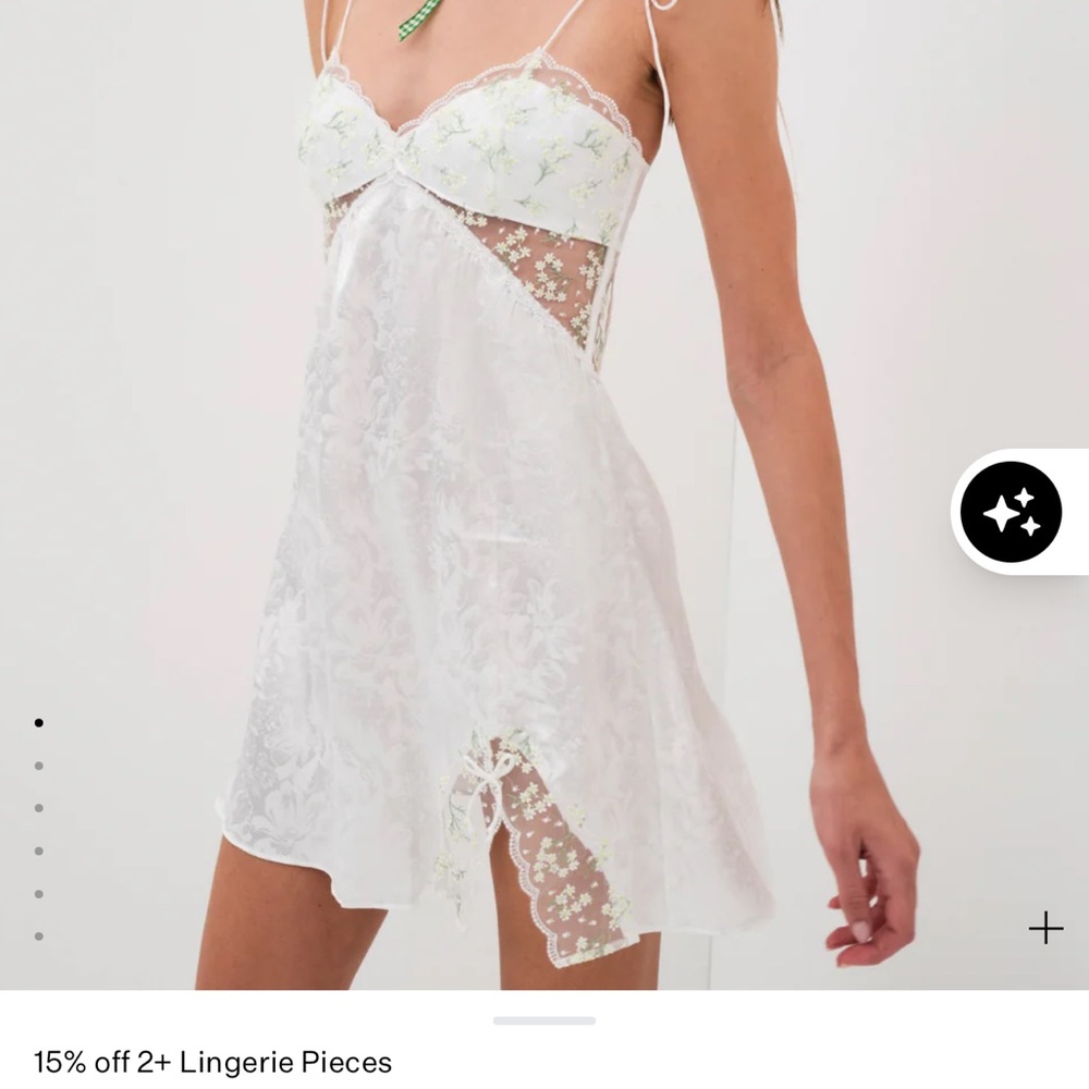 For Love And Lemons White Floral Lace Chemise